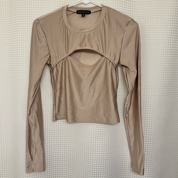 Taupe Cut Out Long Sleeve - Picture 1 of 2